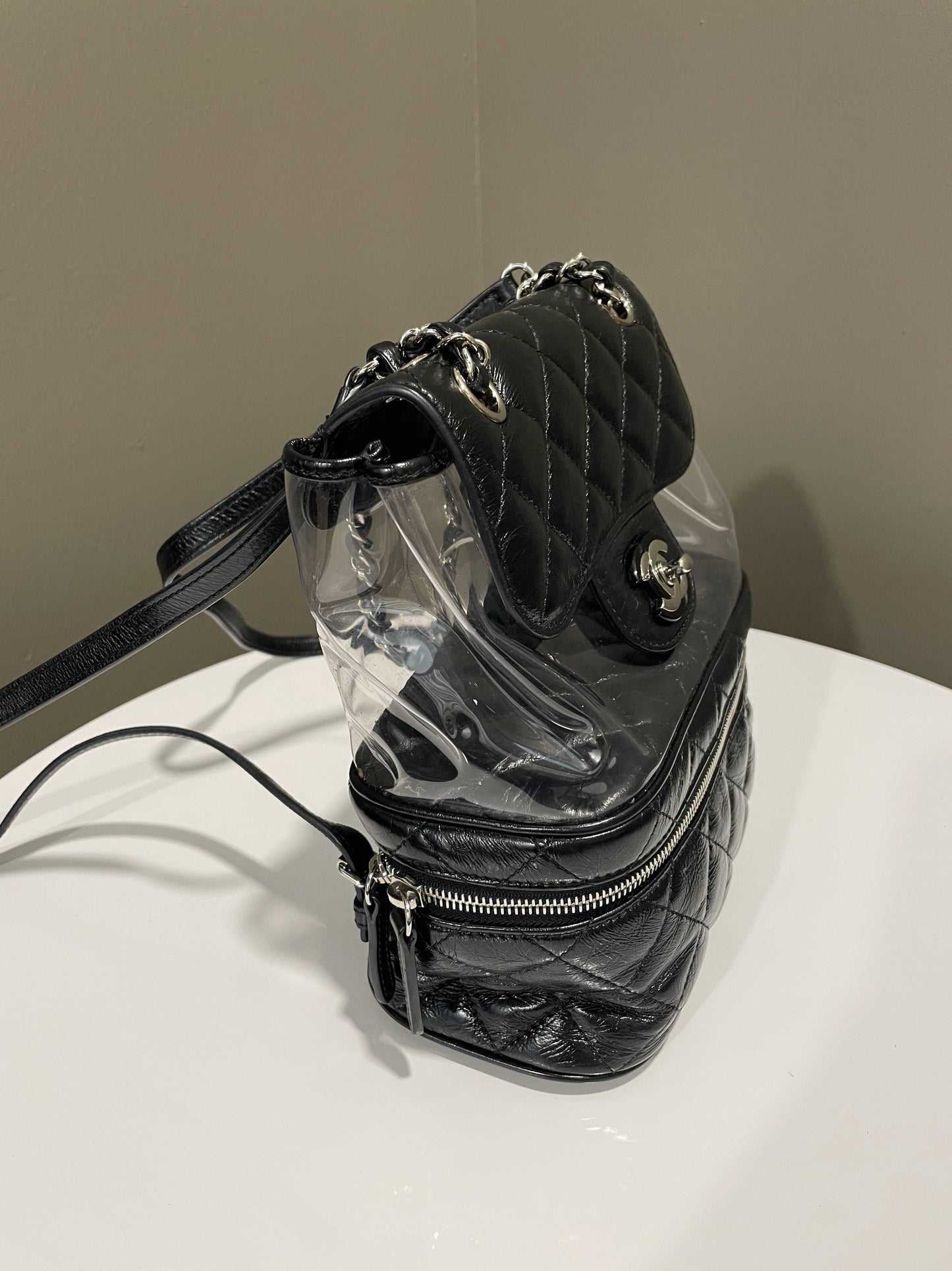 Chanel Aquarium Backpack Black Age Calfksin