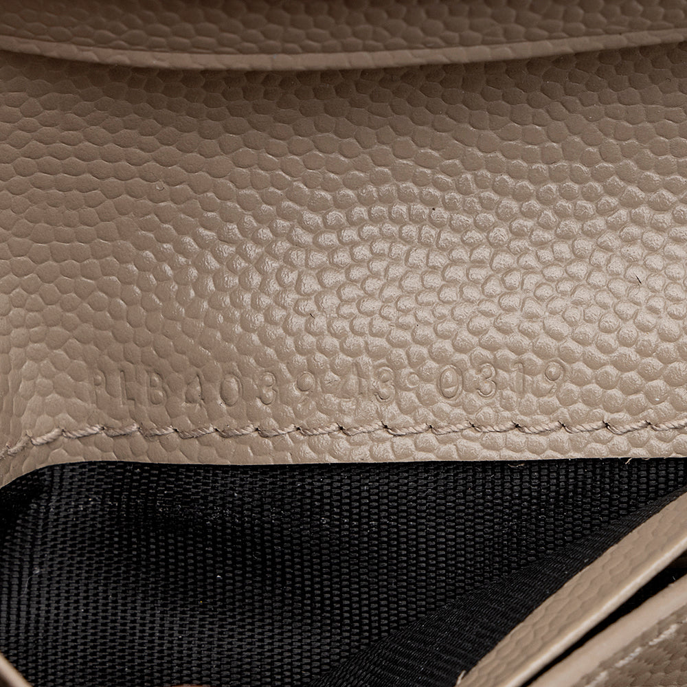 Saint Laurent Grain de Poudre Monogram Small Tri-Fold Wallet (SHF-18495)