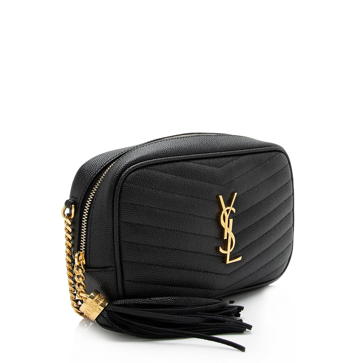 Saint Laurent Matelasse Grain de Poudre Monogram Lou Mini Camera Bag - FINAL SALE (SHF-23811)