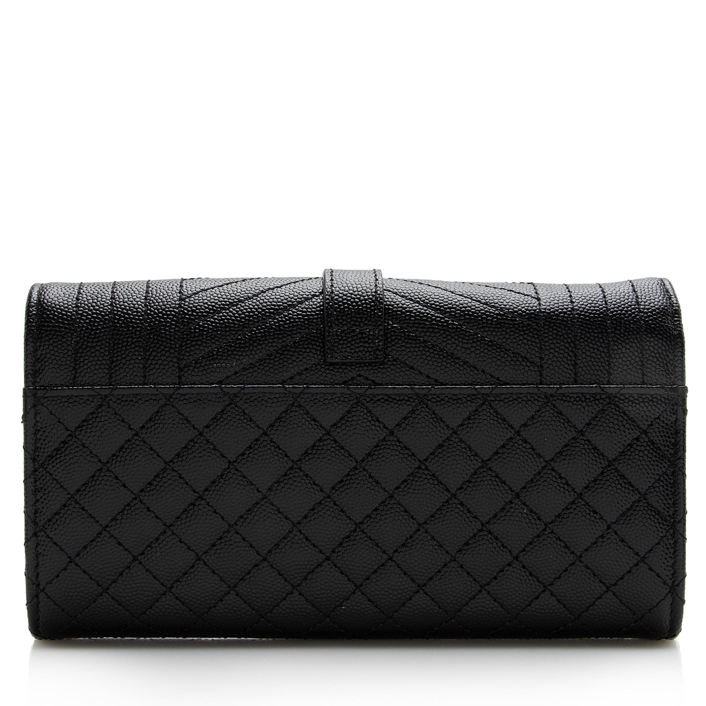 Saint Laurent Mixed Matelasse Grain de Poudre Monogram Large Envelope Wallet (SHF-22691)
