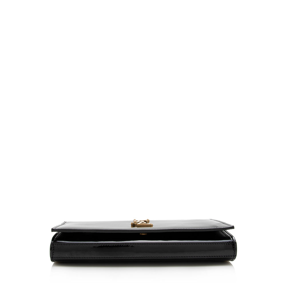 Saint Laurent Patent Calfskin Monogram Kate Wallet on Chain Bag (SHF-18096)