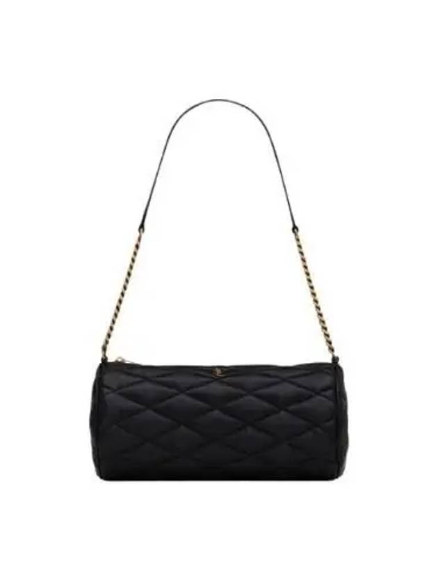 Saint Laurent Women's Sade Small Tube Quilted Lambskin Shoulder Bag Black
