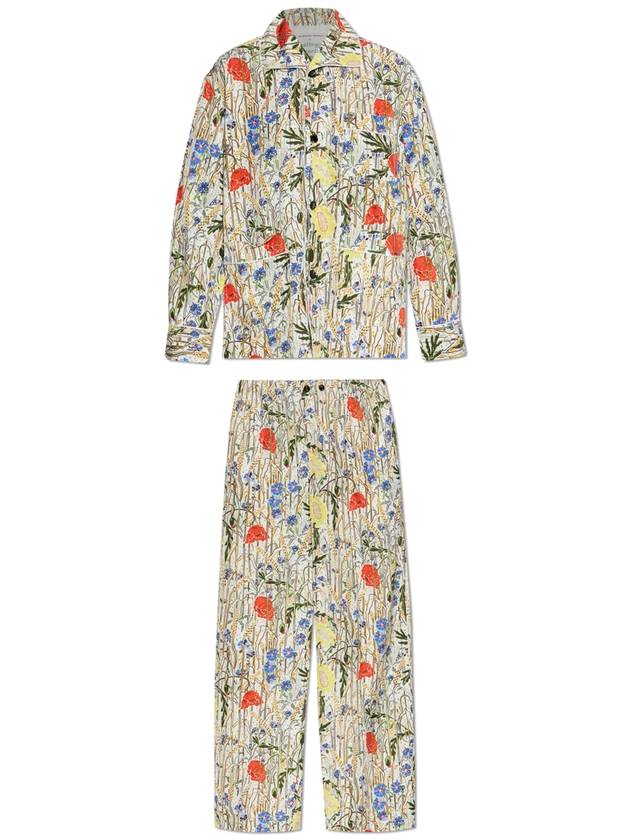 Bottega Veneta Bottega Veneta Two-piece Pajama With Floral Motif, Women's, Multicolour