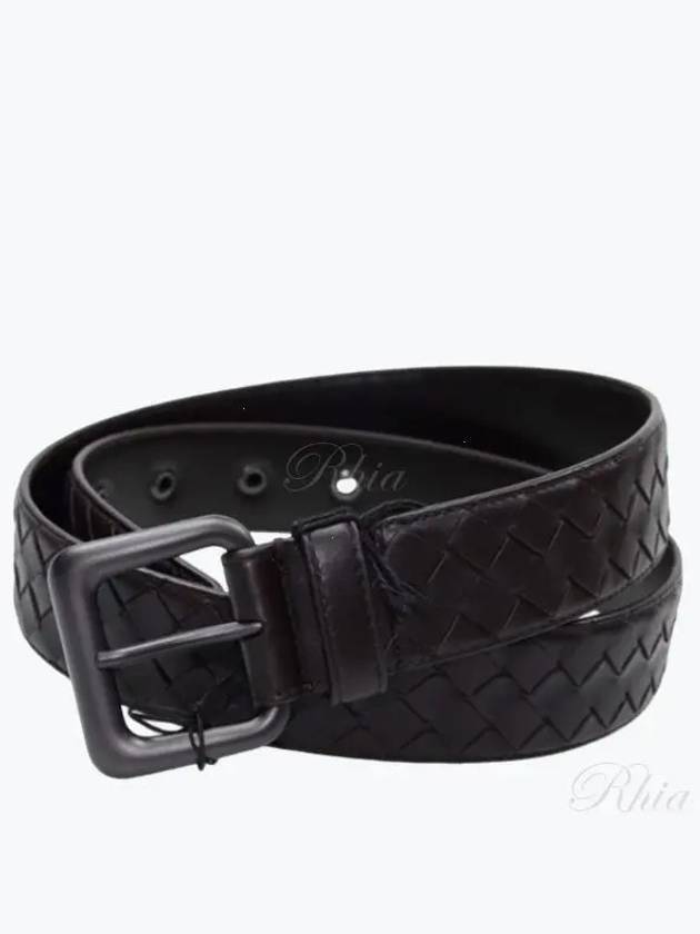 Bottega Veneta Intrecciato Leather Belt Espresso