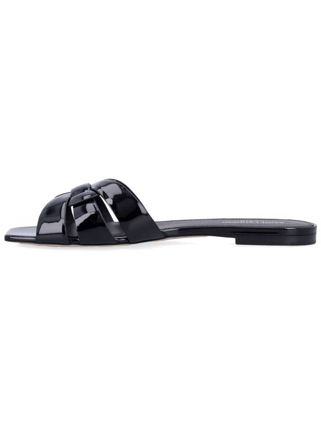Saint Laurent Tribute Patent Leather Mules Black