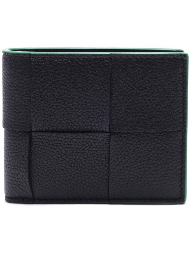 Bottega Veneta Cassette Bifold Half Wallet Parakeet Black