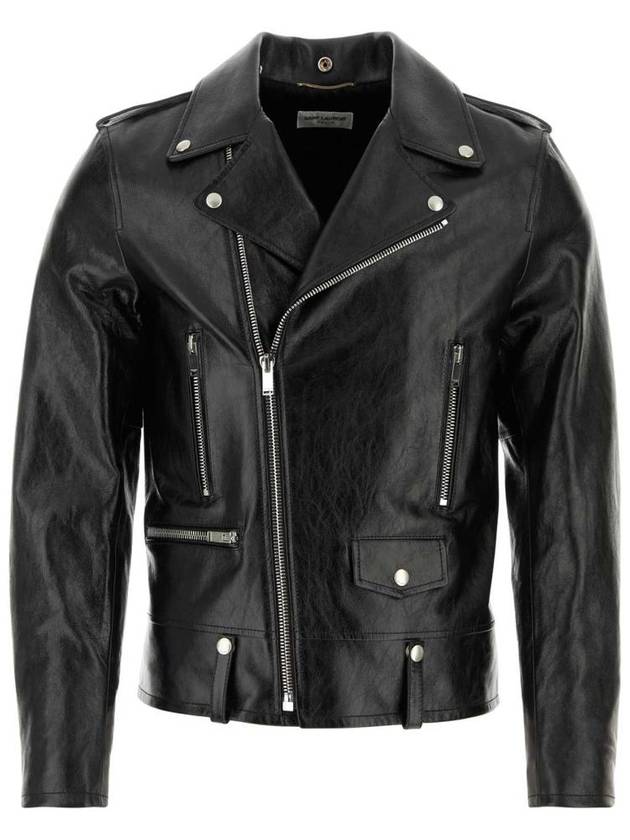 Saint Laurent Classic Motorcycle Leather Jacket Black