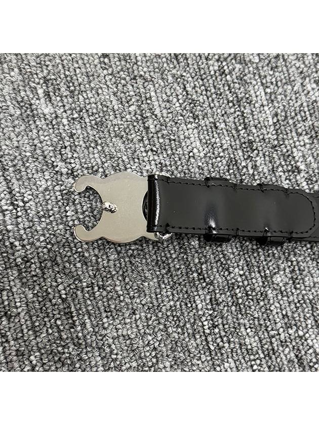 CELINE Triomphe Taurillon Medium Leather Belt Black