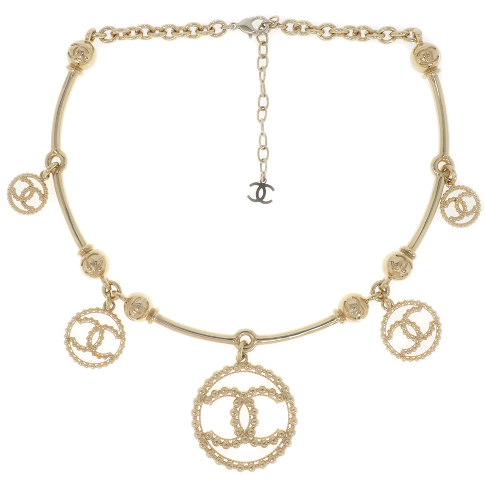 Chanel 5 Charm necklace Chocker C22C Coco CC Mark COCO 50cm G Color Accessories Jewelry