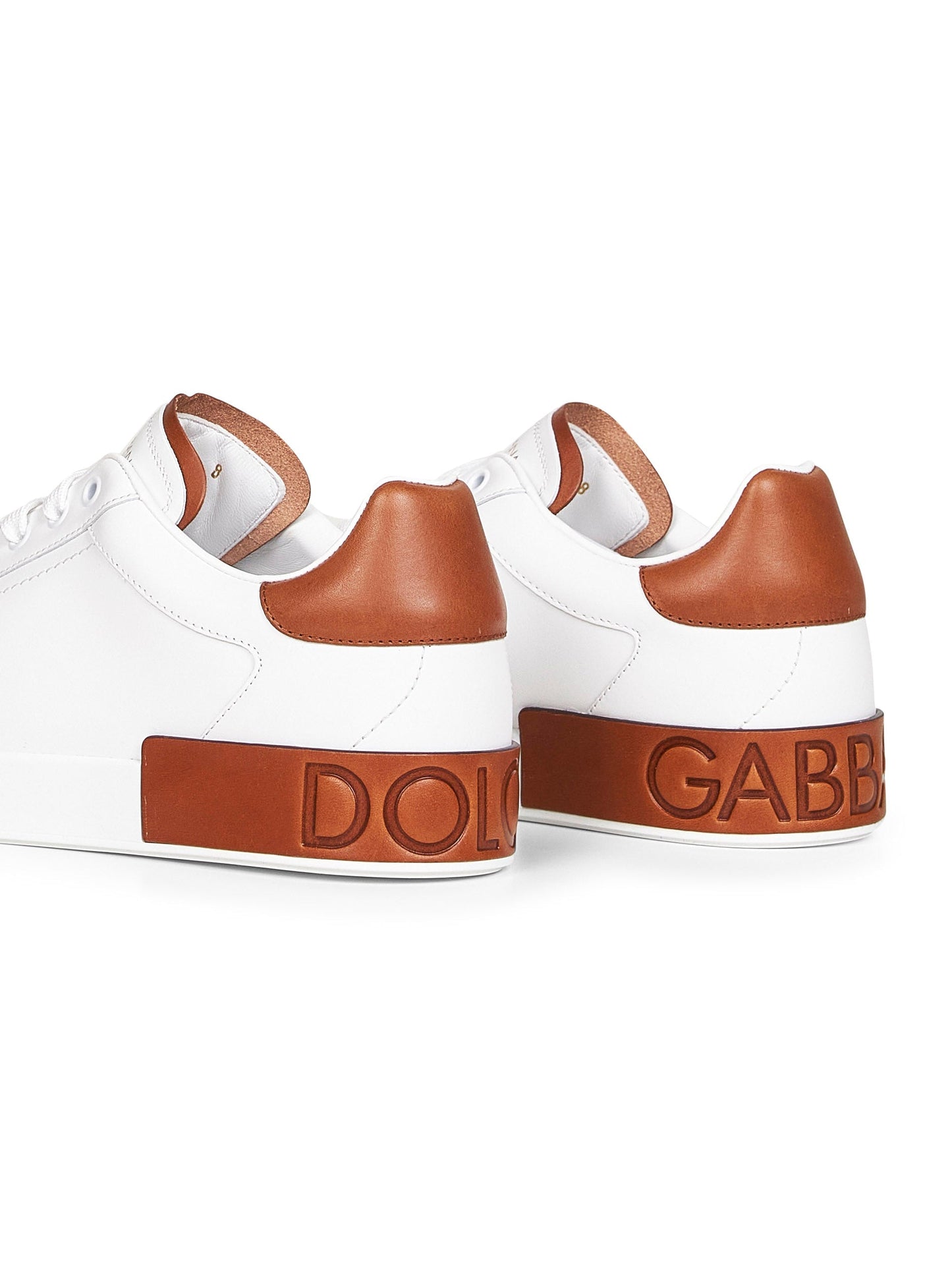 Dolce & Gabbana Men White Calf Leather Portofino Sneakers