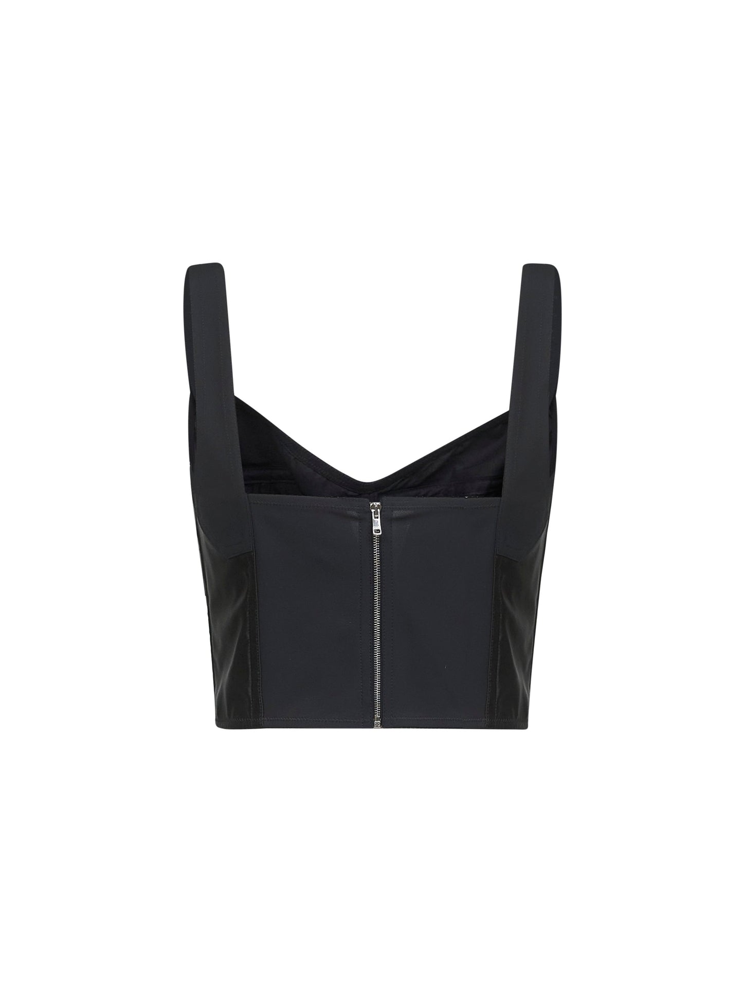 Dolce & Gabbana Women Black Charmeuse Corset Bustier Top