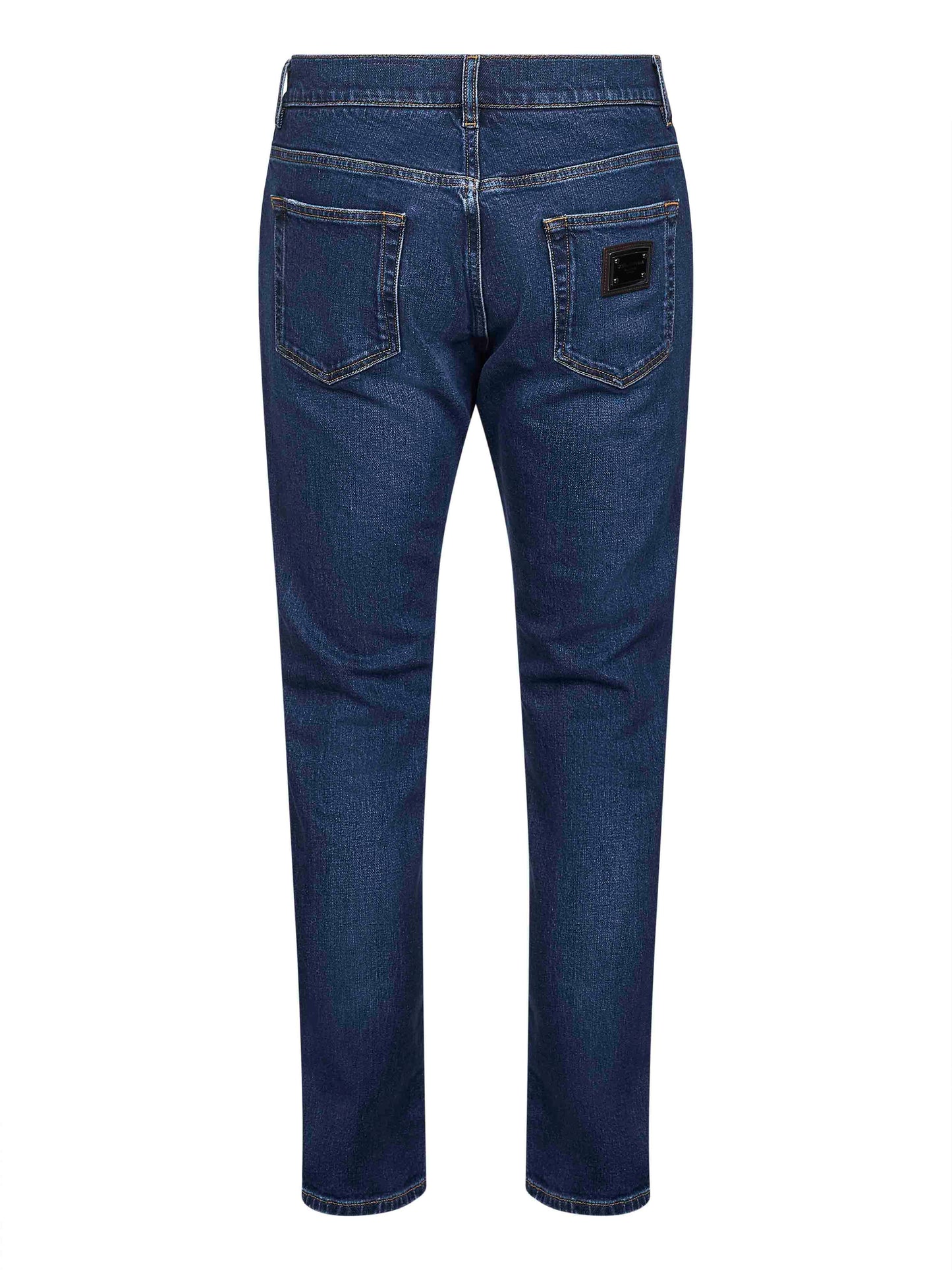 Dolce & Gabbana Men Blue Stretch Cotton Denim Slim Jeans