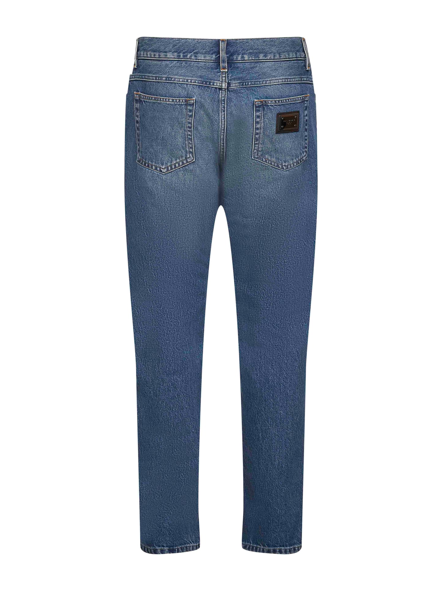 Dolce & Gabbana Men Blue Cotton Denim Regular Jeans