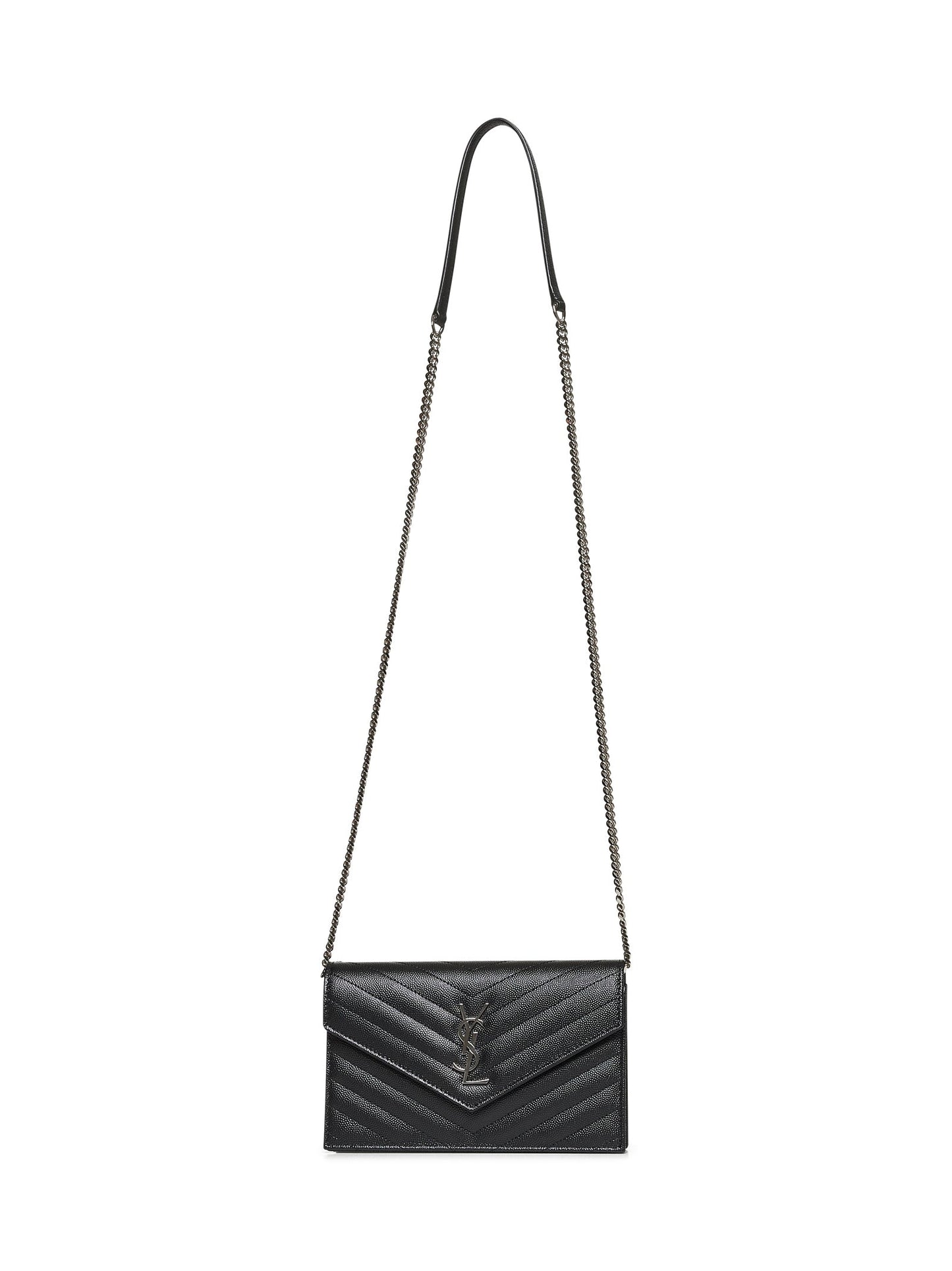 Saint Laurent Women Pochette Envelope With Classic Cassandre Chain In Grain De Poudre Leather