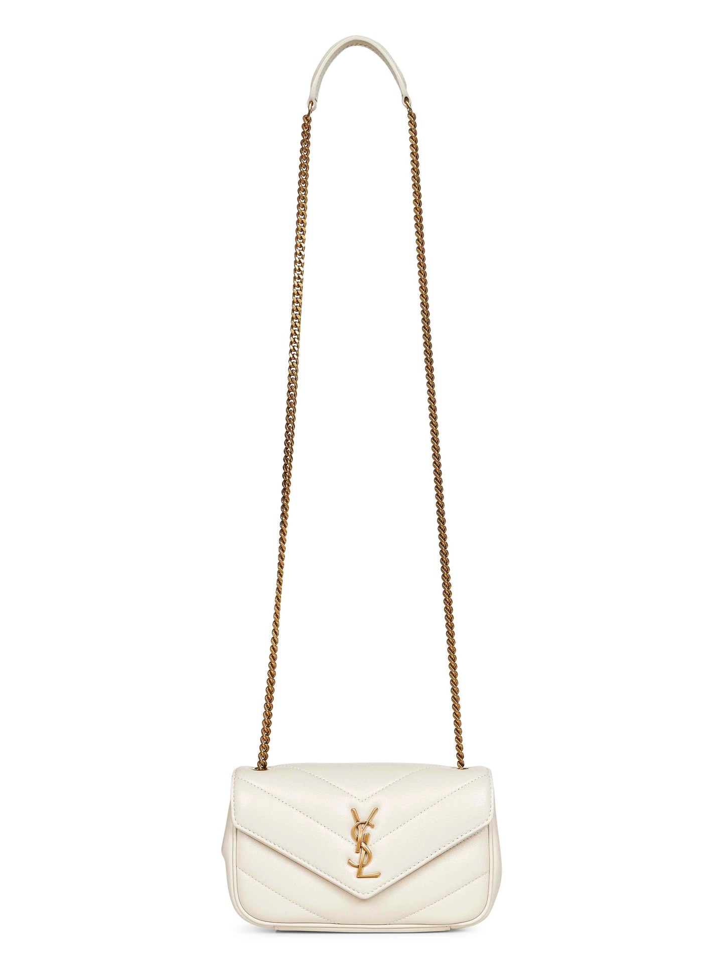 Saint Laurent Women Crema Soft Loulou Mini Crossbody Bag