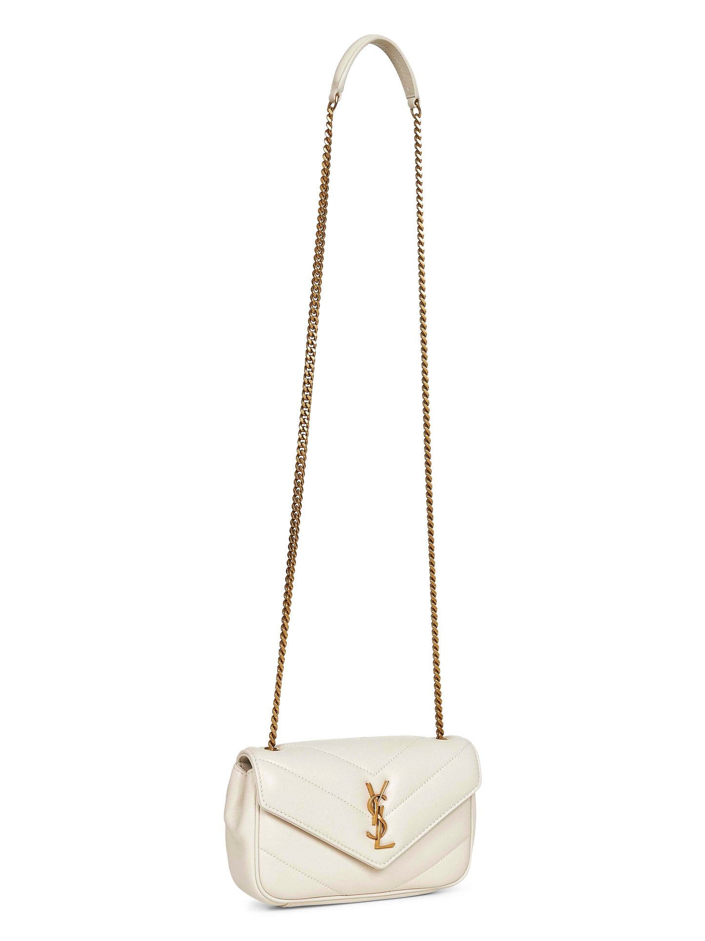 Saint Laurent Women Crema Soft Loulou Mini Crossbody Bag