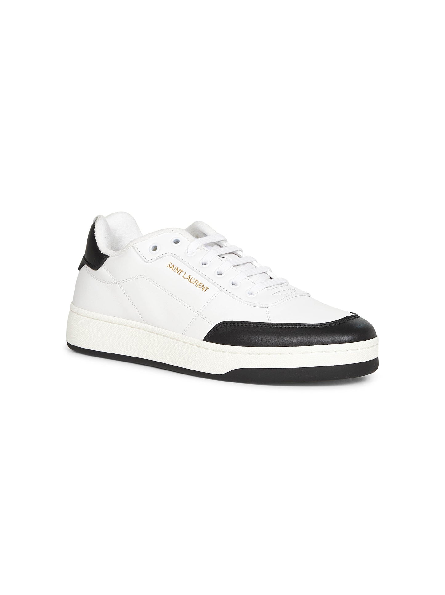 Saint Laurent Men White Smooth Leather Sl/61 Sneakers