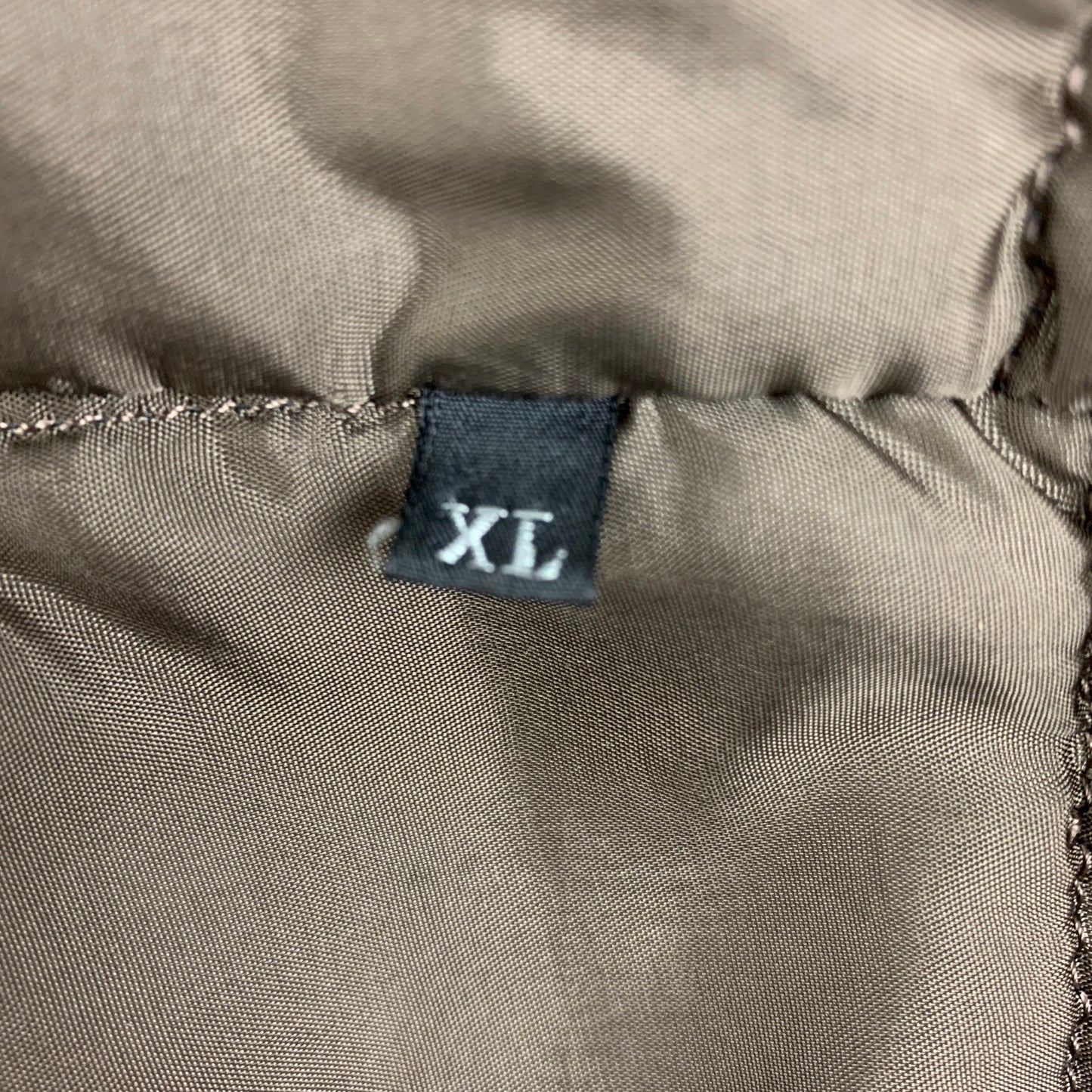 PRADA Size XL Dark Brown Shearling Collar Parka Jacket