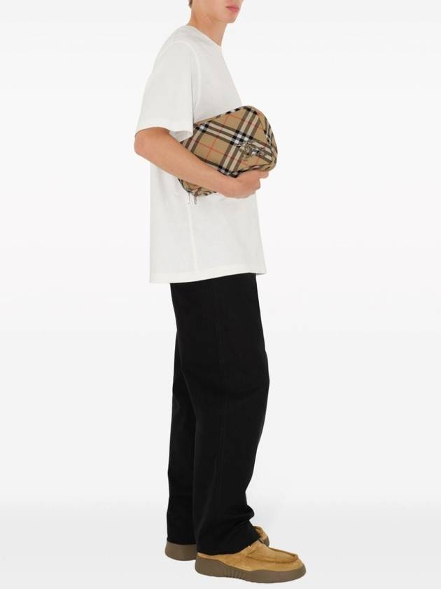 Burberry EKD Appliquéd Check Pouch Sand