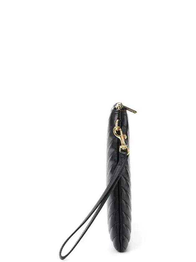 Saint Laurent Gold Monogram Matelasse Clutch Bag Black