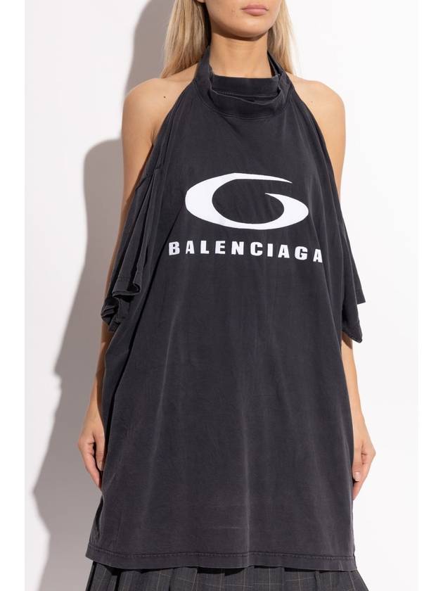 Balenciaga Balenciaga Dress With Crumple Effect, Women's, Black