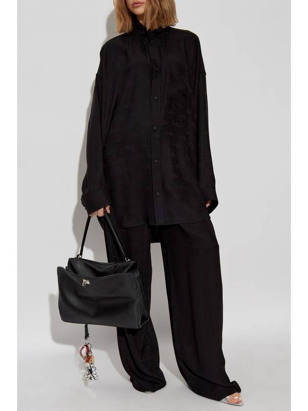 Balenciaga Balenciaga Silk Shirt With Pocket, Women's, Black