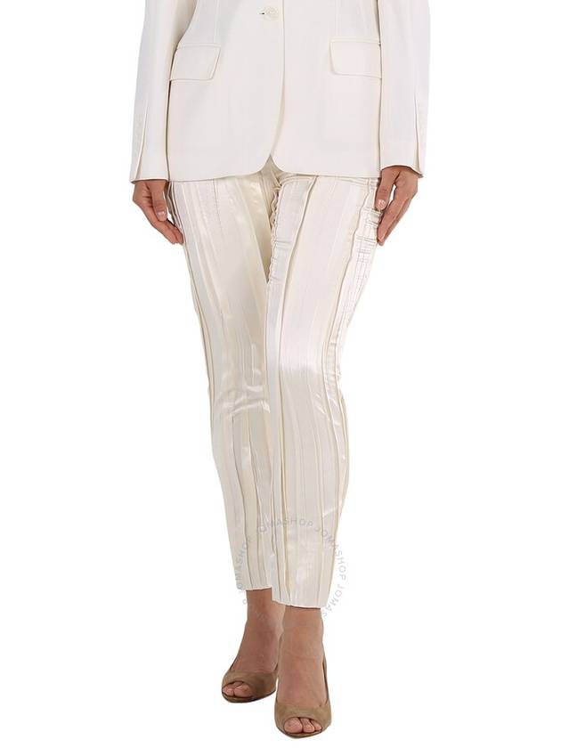 Saint Laurent White Crinkle Effect Tailor Straight Pants White