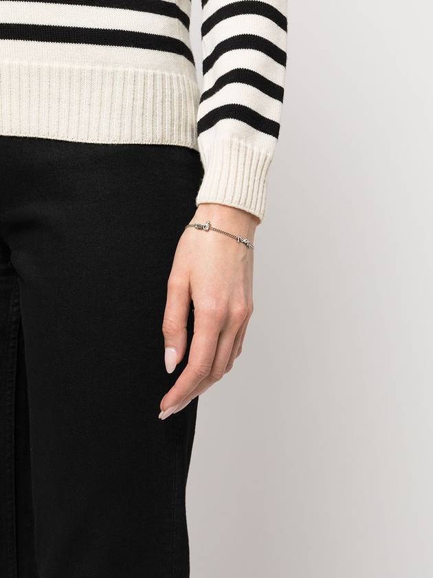 Saint Laurent Opyum Charm Bracelet In Metal And Rhinestone Oxidized Silver