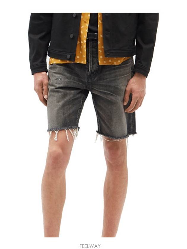 Saint Laurent Washing Denim Bermuda Shorts Grey
