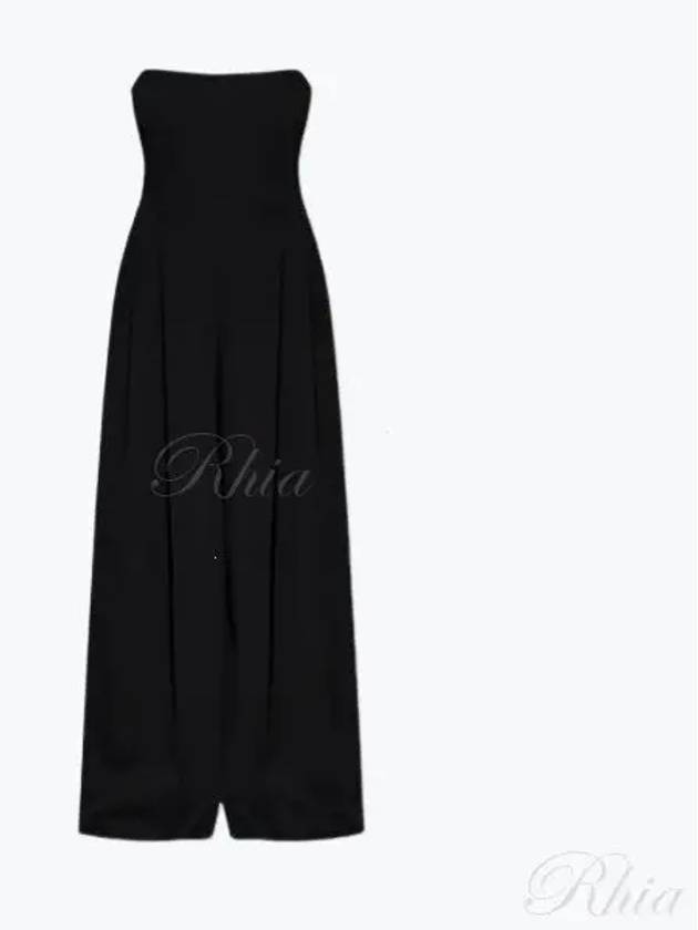 Bottega Veneta Strapless Wide Leg Jumpsuit Black
