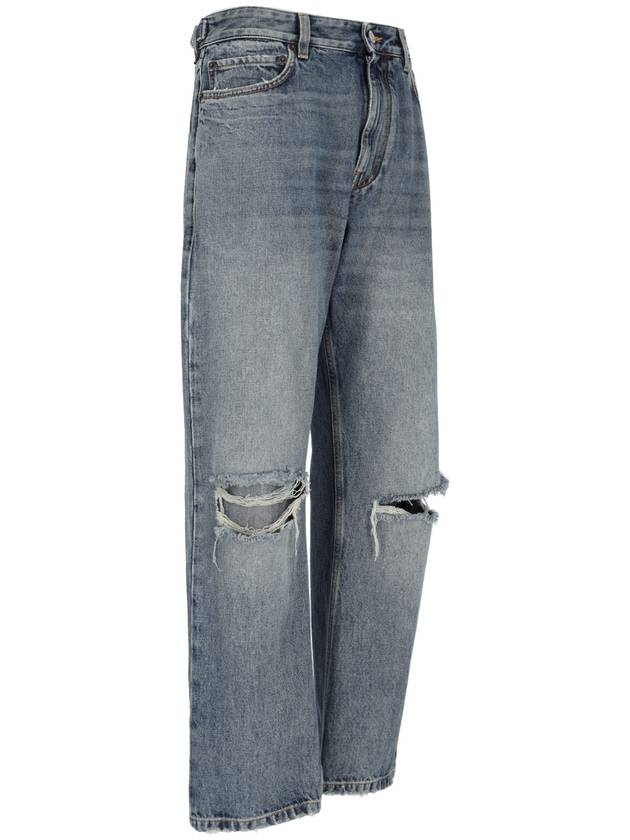 Balenciaga Vintage Effect Denim Straight Jeans Blue