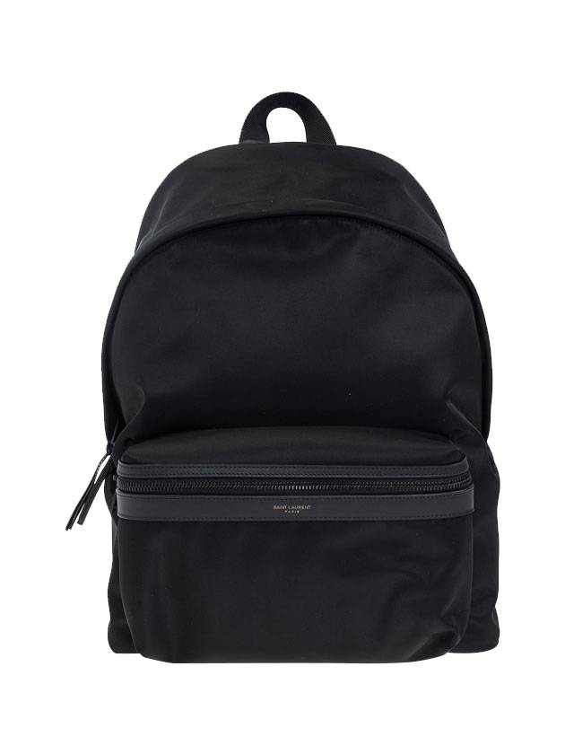 Saint Laurent City Leather Trim Backpack Black