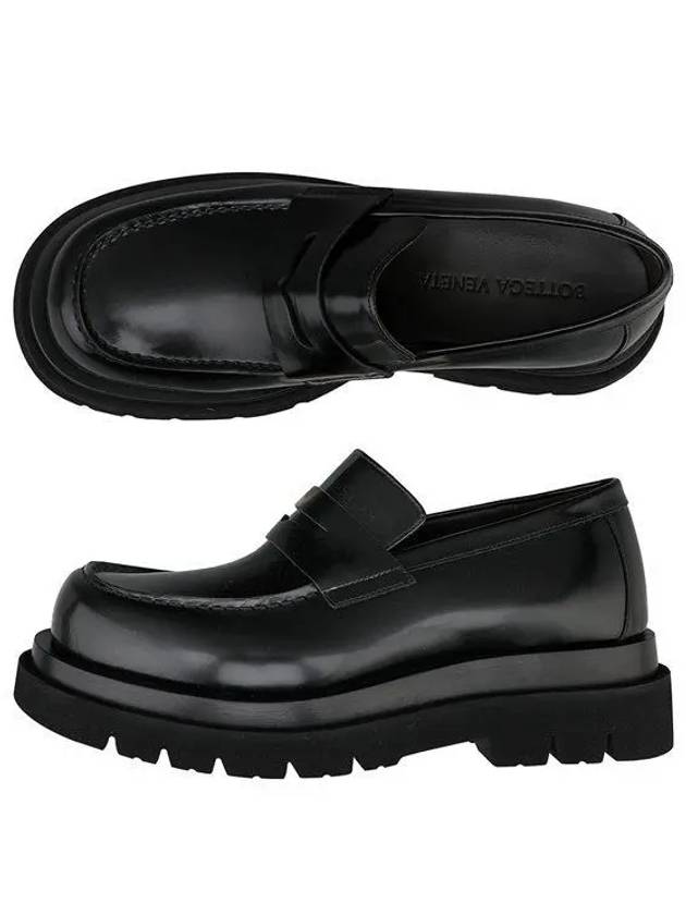 Bottega Veneta Lug Leather Loafers Black