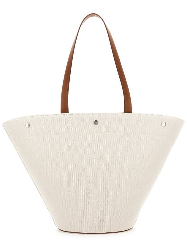 Saint Laurent Rive Gauche Canvas Tote Bag Beige