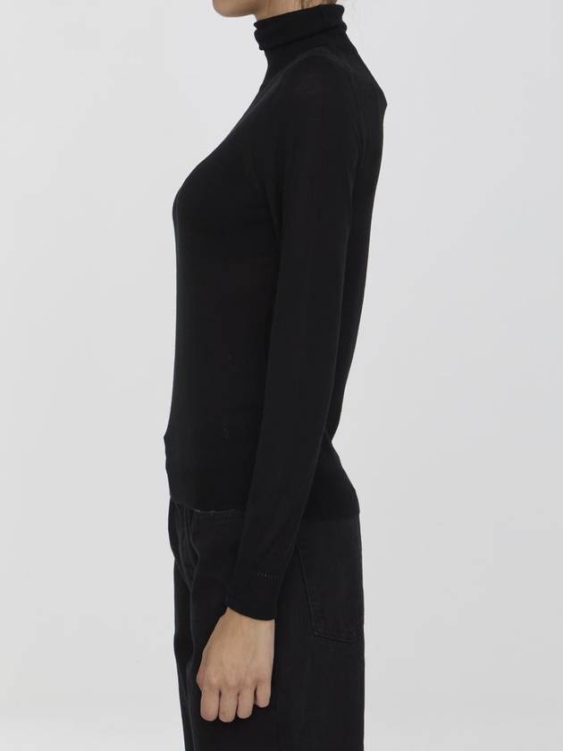 Saint Laurent Cassandre Wool Turtle Neck Black