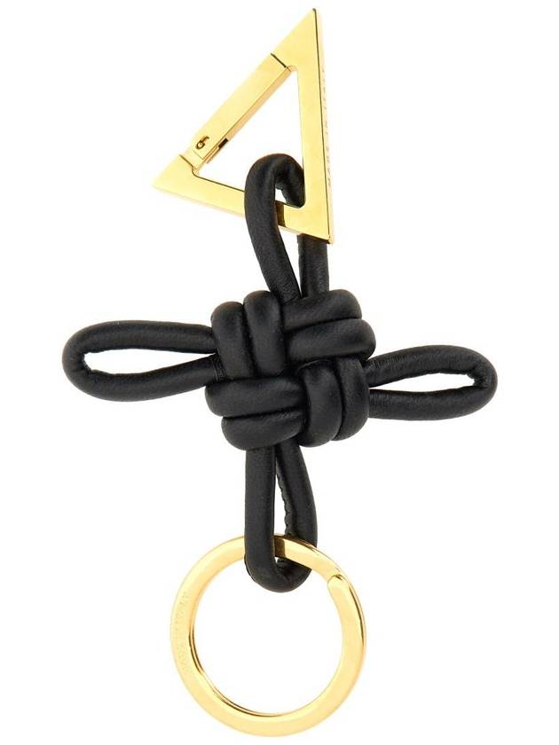 Bottega Veneta Triangle Nappa Key Holder Black