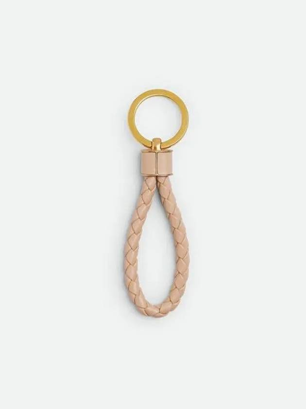 Bottega Veneta Intrecciato Lambskin Key Holder Lotus