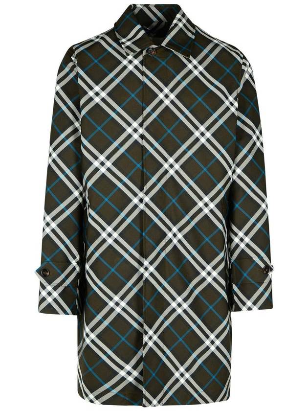Burberry Burberry 'Check' Green Polyester Trench Coat
