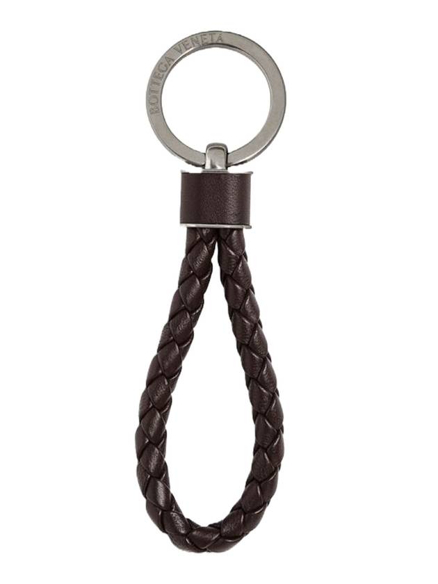 Bottega Veneta Intrecciato Leather Key Holder Fondant