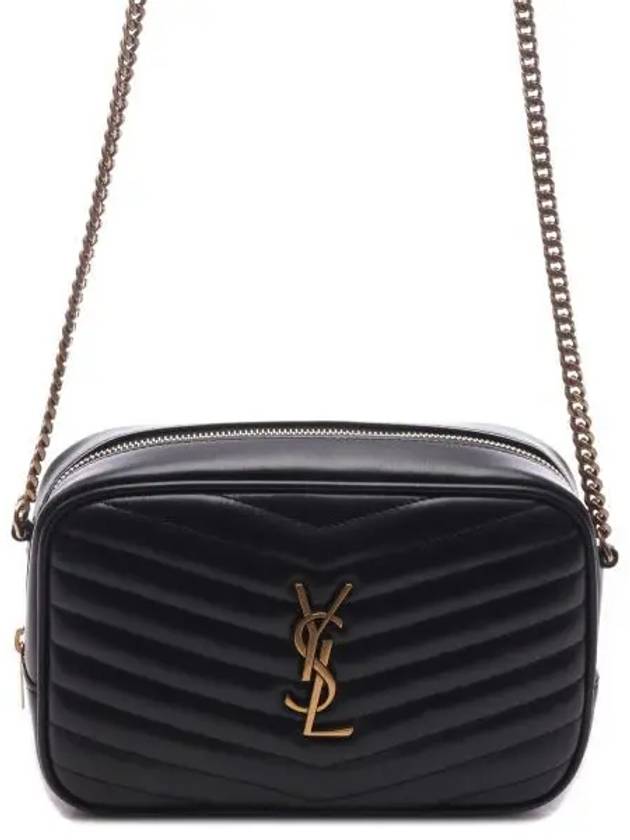 Saint Laurent Lou Small Leather Cross Bag Black