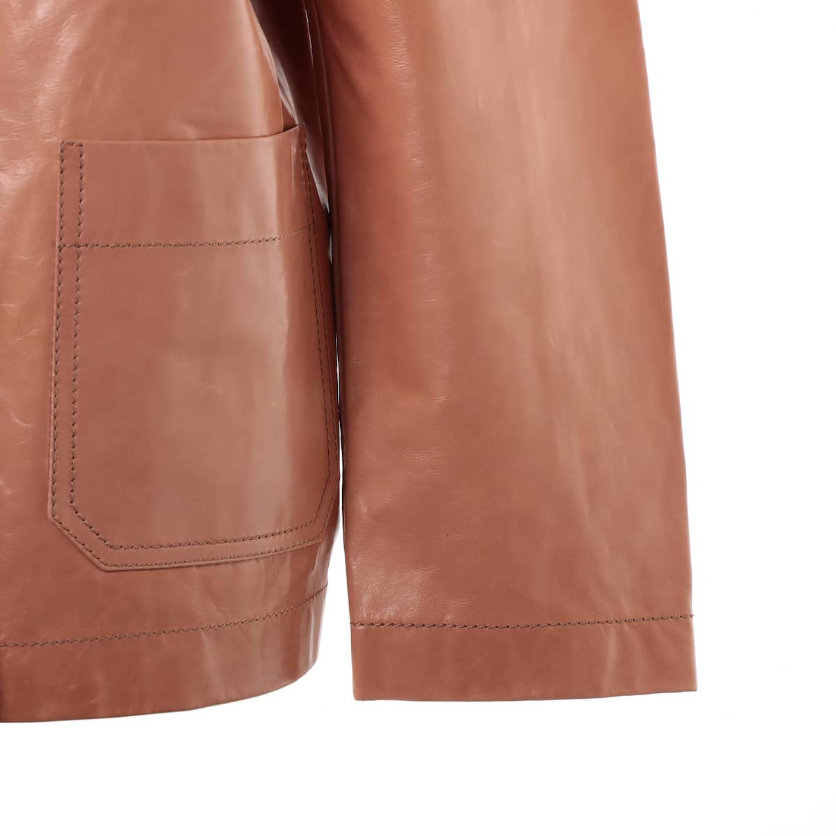 Bottega Veneta Leather Jacket 40 Beige 513631 Ladies