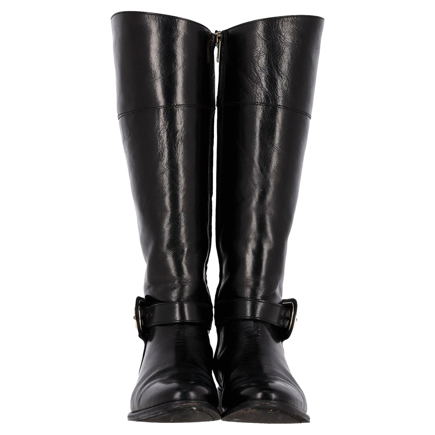 Burberry Bridle Winton Riding Boots in Black Leather
