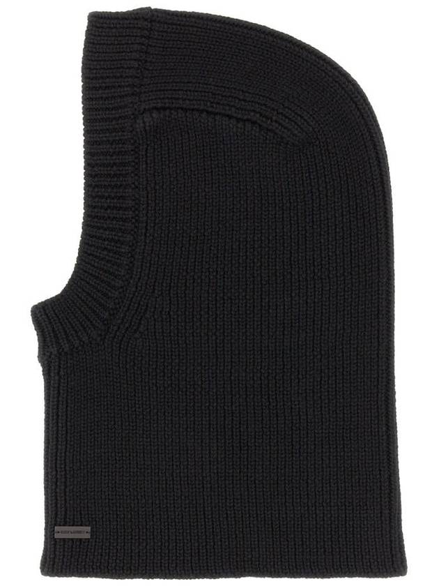 Saint Laurent Rib Wool Large Balaclava Black