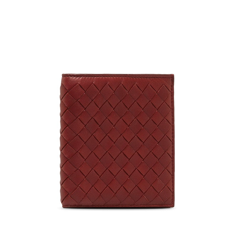 Bottega Veneta Intrecciato Wallet in Calf Rouge