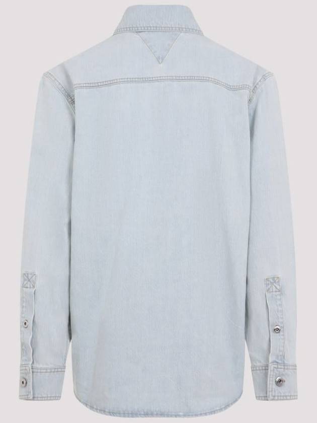 Bottega Veneta Extra Bleached Oversized Denim Long Sleeve Shirt Light Blue