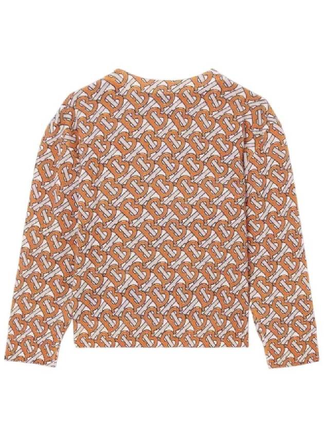 Burberry Burberry Girls Bright Orange Katrina Monogram Print Wool Cardigan, Size 4Y