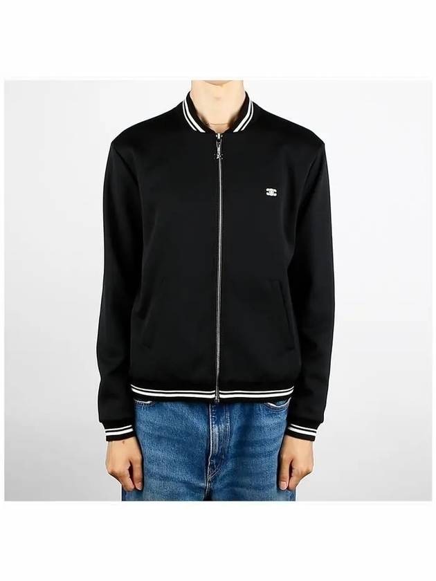 CELINE Triomphe Teddy Zip Double Face Jersey Jacket Black