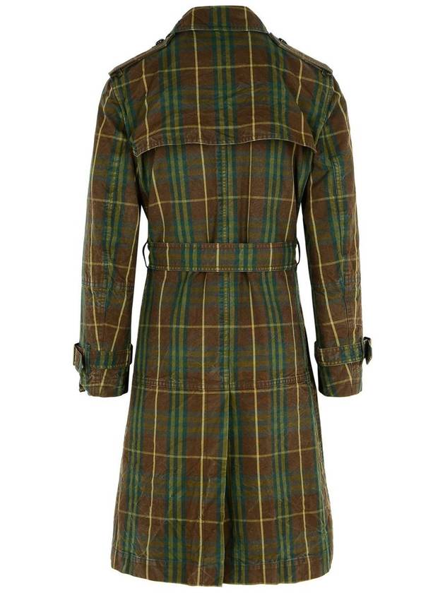 Burberry Double Breasted Check Long Trench Coat Tor