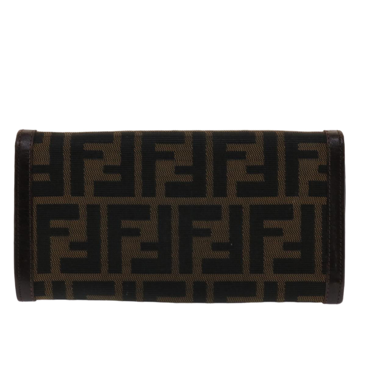 FENDI Zucca Canvas Long Wallet Black Brown ac2048