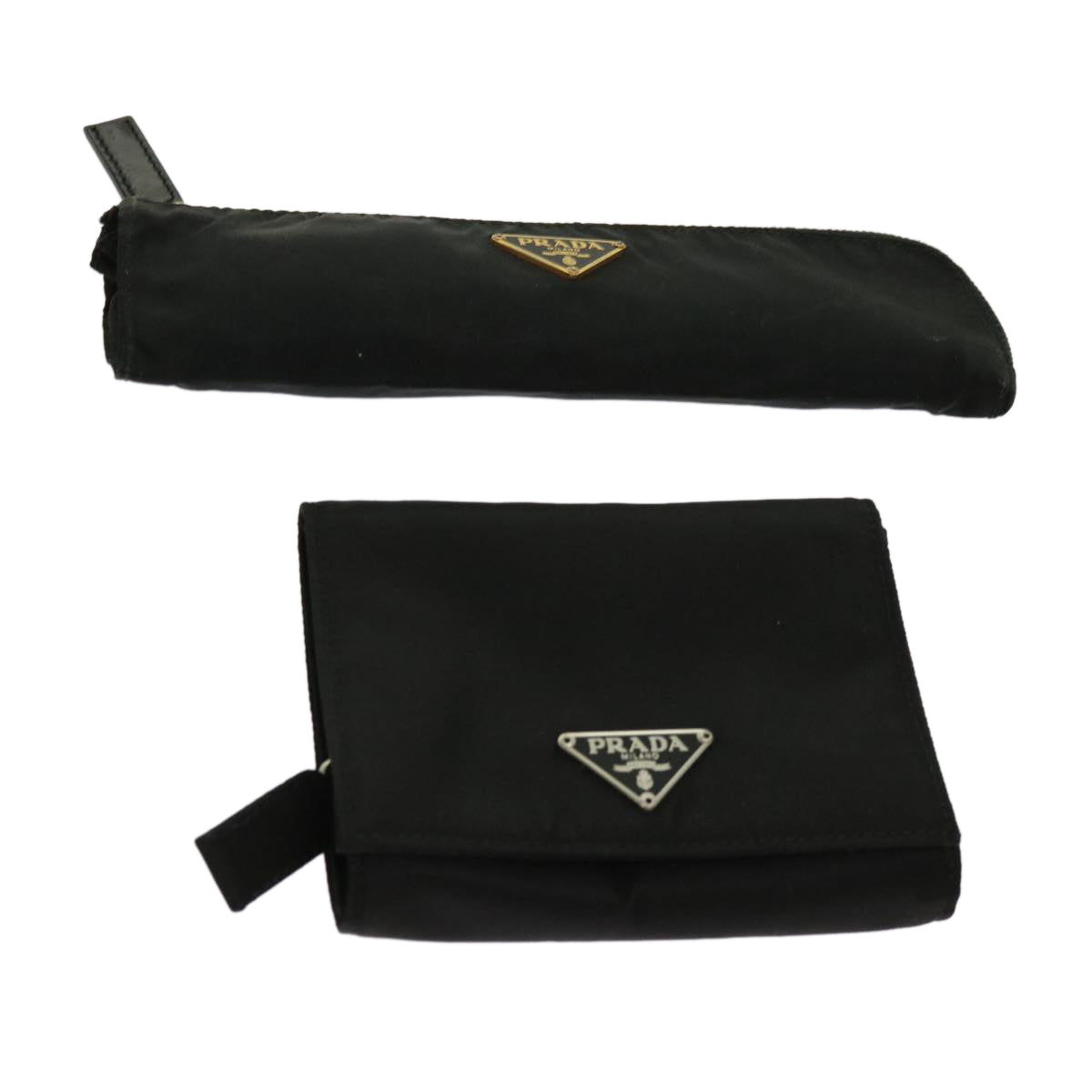 PRADA Pouch Wallet Nylon 2Set Black ac2499